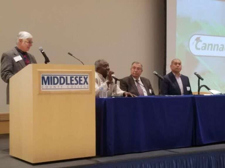 NJ cannabis conference cannademix held in Edison with panel displayed here
