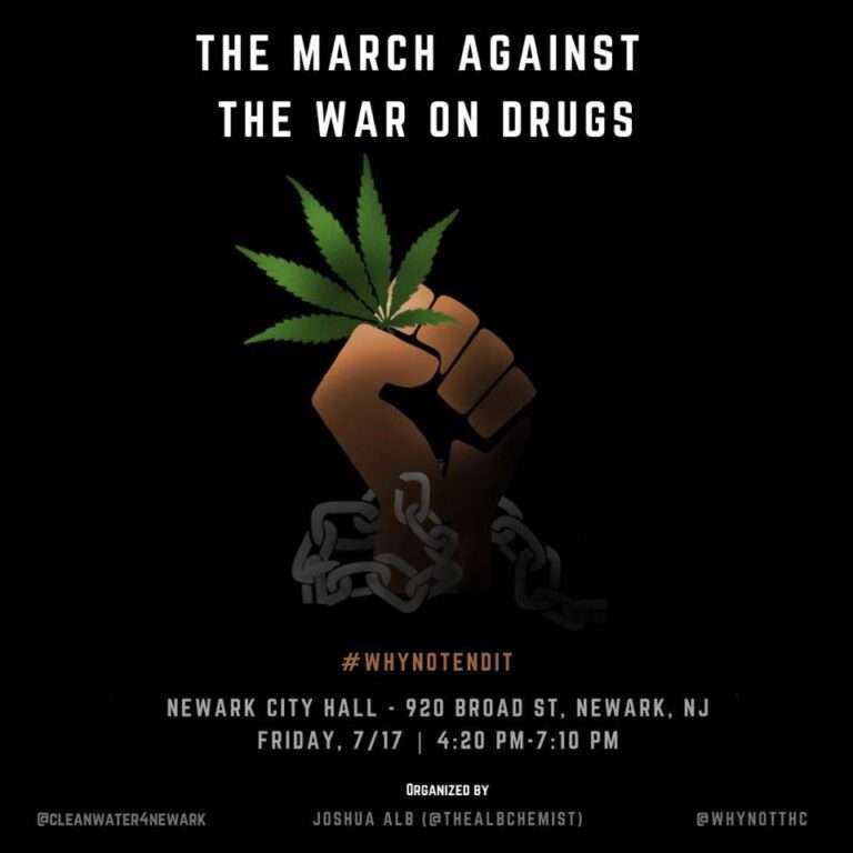 cannabis protest Newark the war on drugs