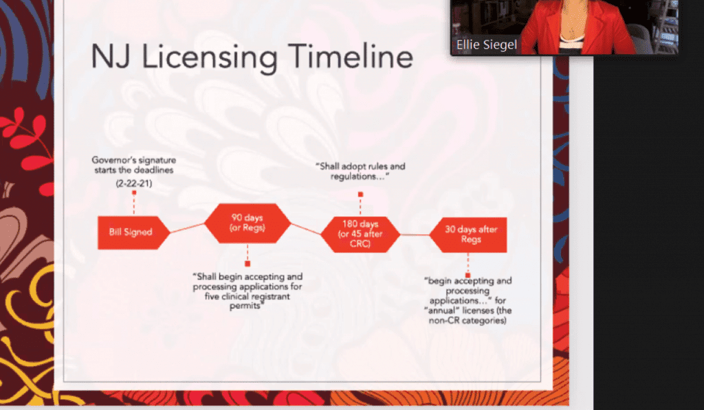 The NJ League of Municipalities cannabis law slide displayed
