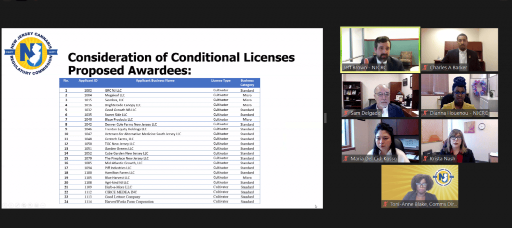 NJCRC Adult-use Cultivation rules manufacturing licenses
