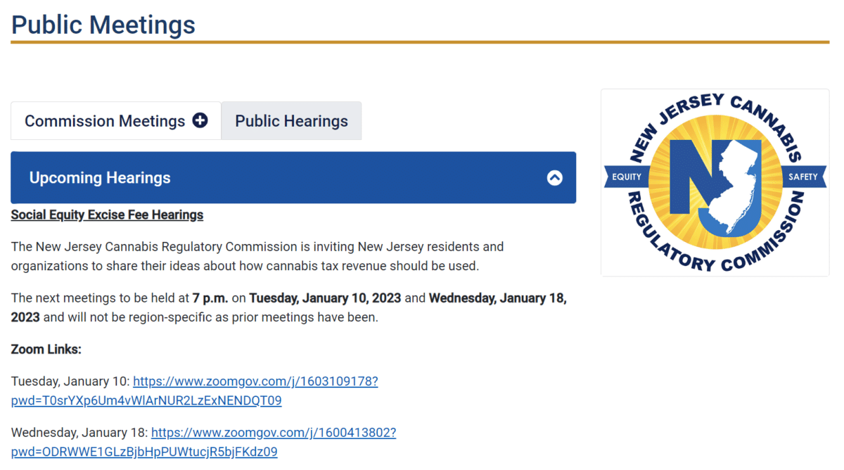 Social Equity Excise fee NJCRC