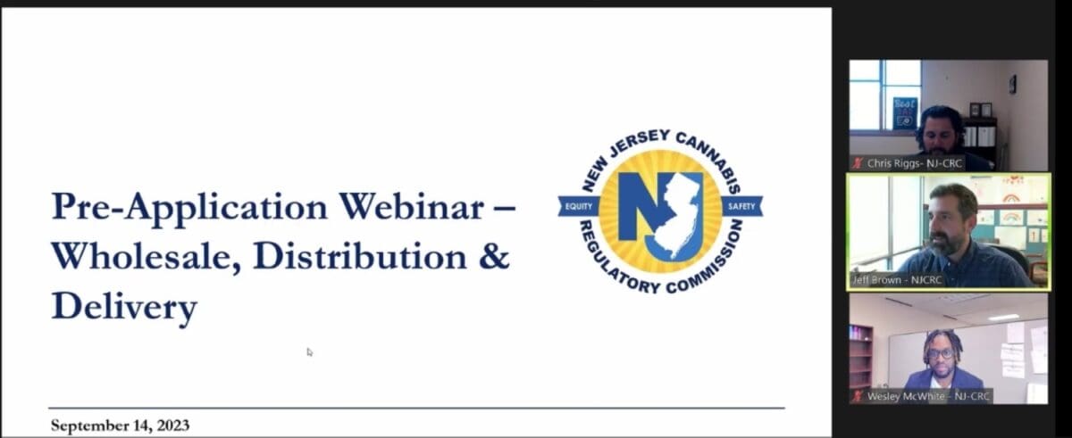 NJ cannabis license classes wholesale delivery distribution licenses webinar held and cure letter discussed