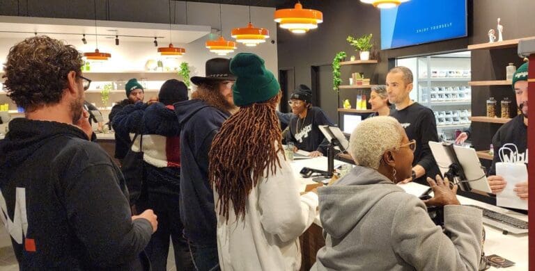 New Jersey cannabis dispensaries are blooming as the NJ cannabis market grows as its regulated by the NJ-CRC so places like this dispensary where people are on line open