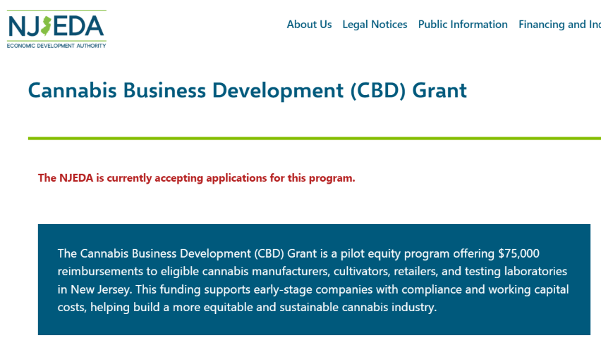 NJEDA cannabis grant