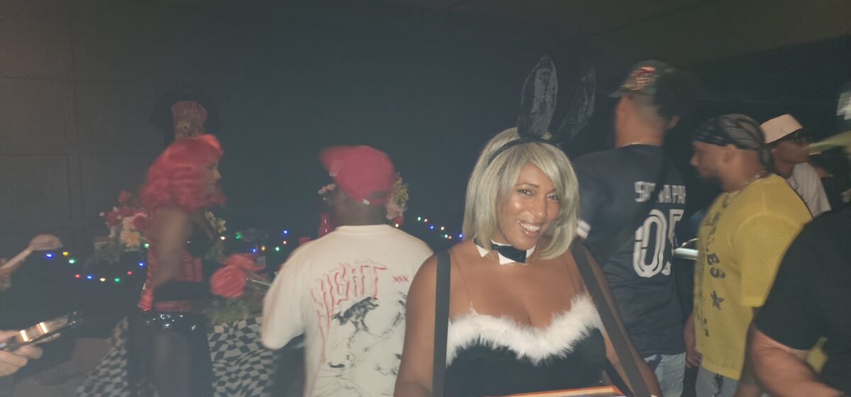 Wonderland party at NECANN Playboy bunny costume